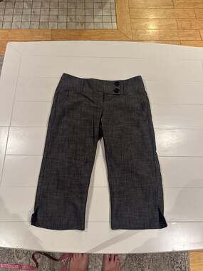 Tracy Evans Juniors Size 3 Gray Heathered Capri Dress Pants